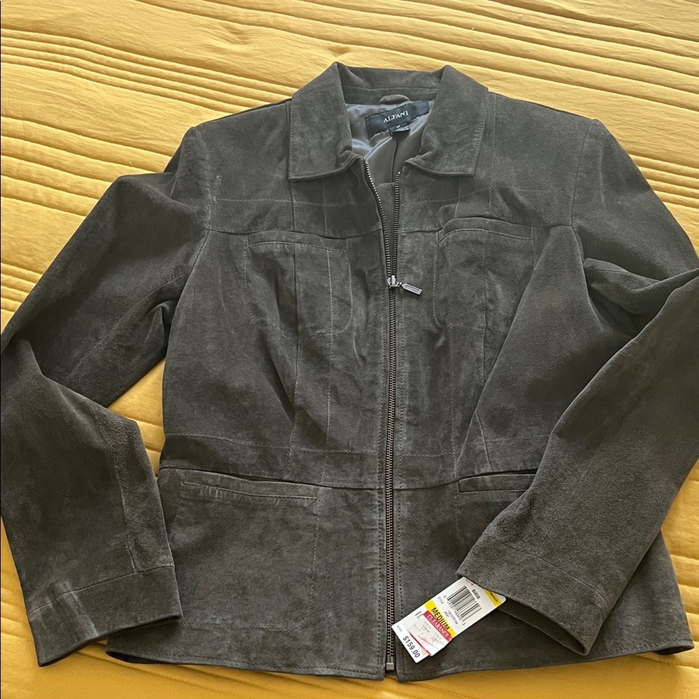 Alfani Dark Gray Women's Suede Jacket